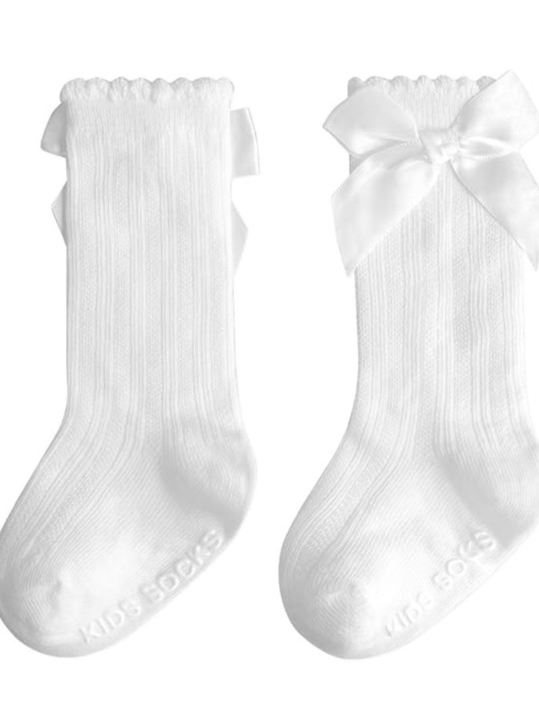 

EL REGALO Girls Patterned Calf Length Socks, White