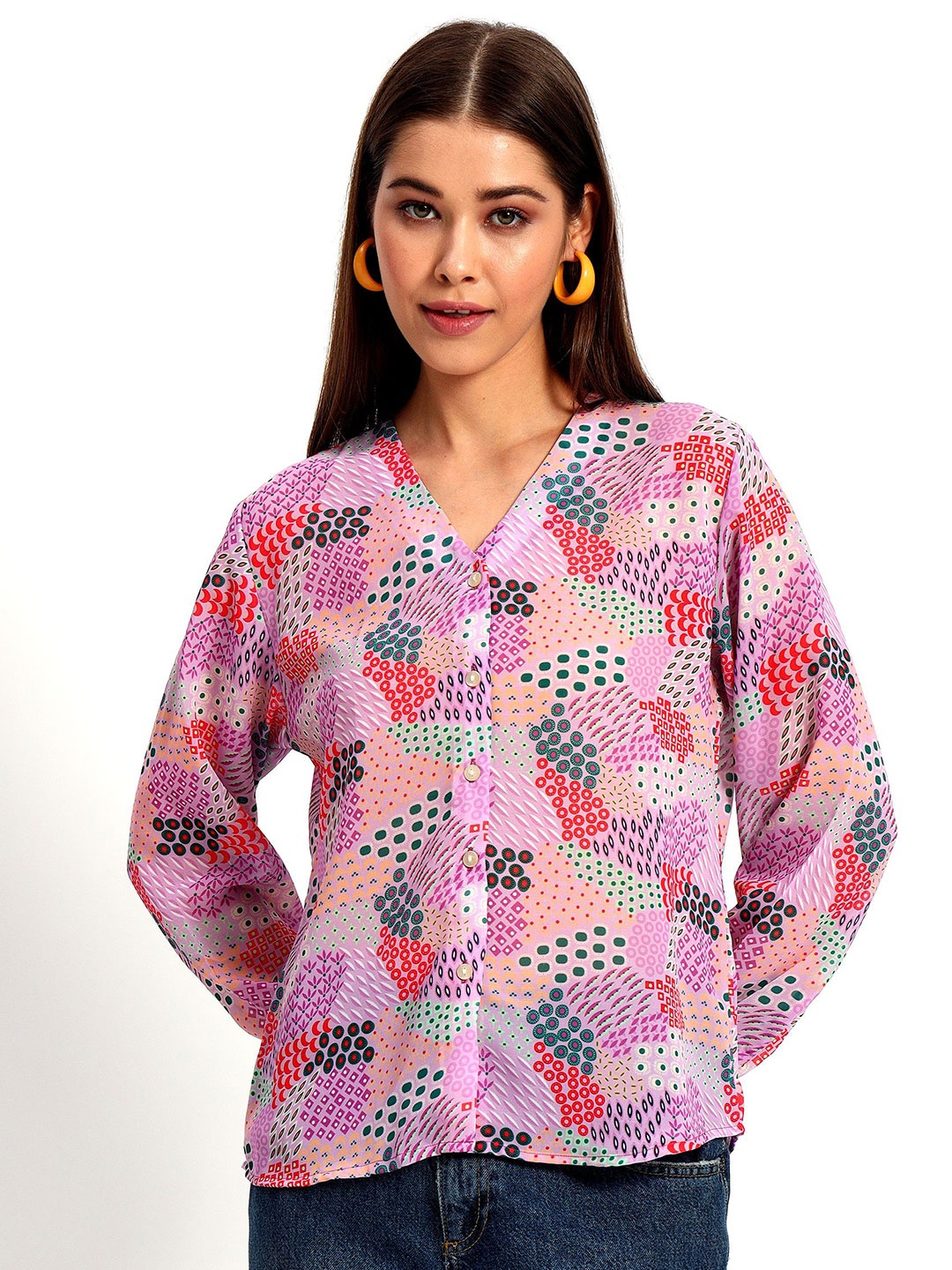 

Peikh Women Classic Floral Opaque Printed Casual Shirt, Na