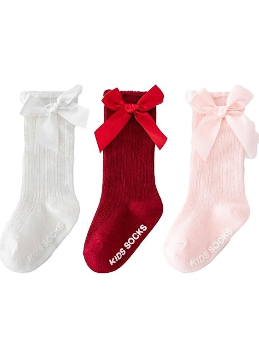 

EL REGALO Girls Pack Of 3 Calf-Length Socks, White