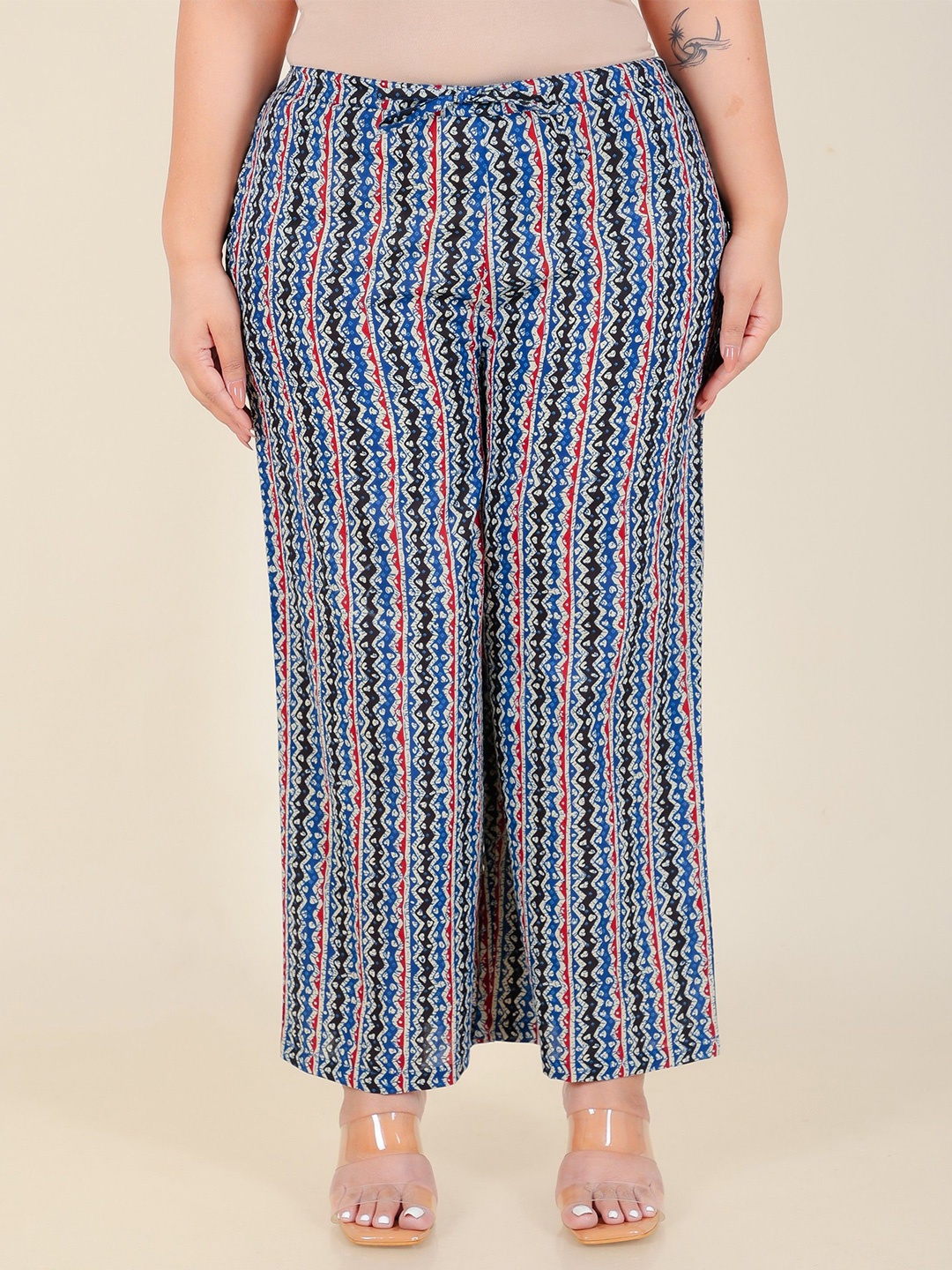 

Aramya Women Plus Size Printed Ethnic Palazzos, Blue