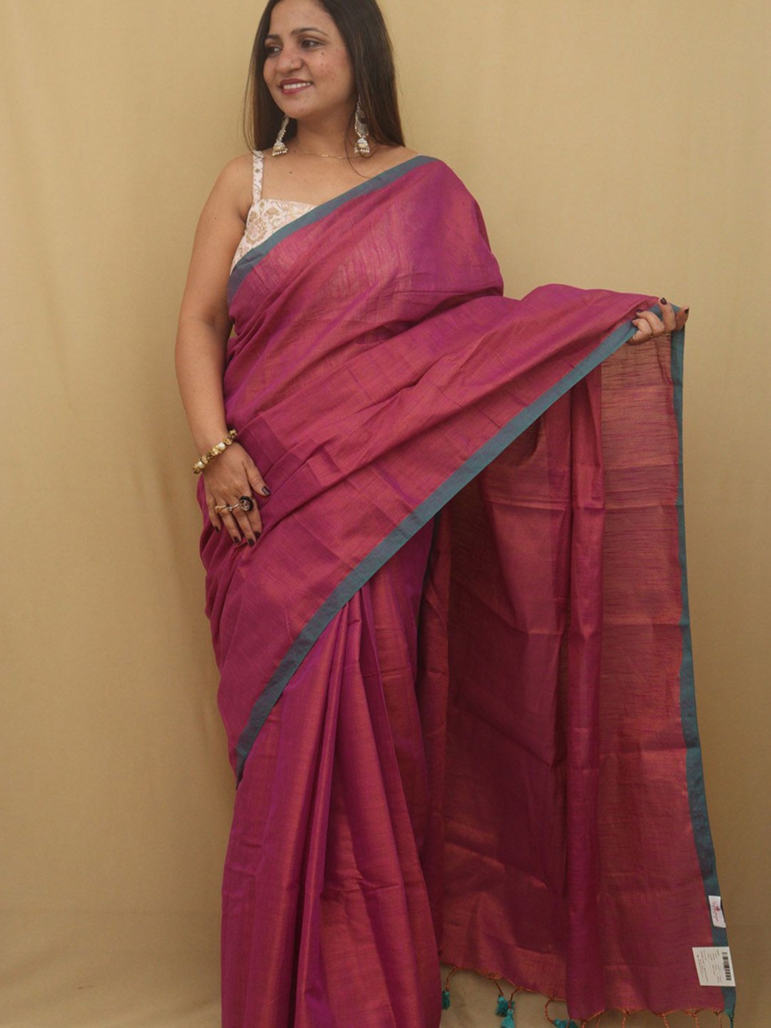 

Luxurionworld Tissue Daily Wear Saree, Pink