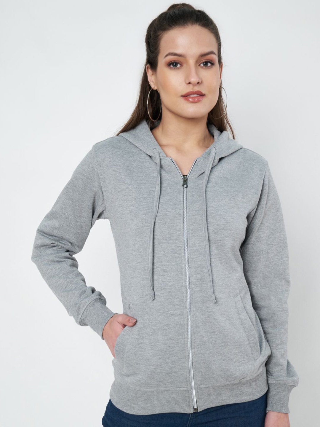 

BRINNS Women Hooded Sweatshirt, Grey melange