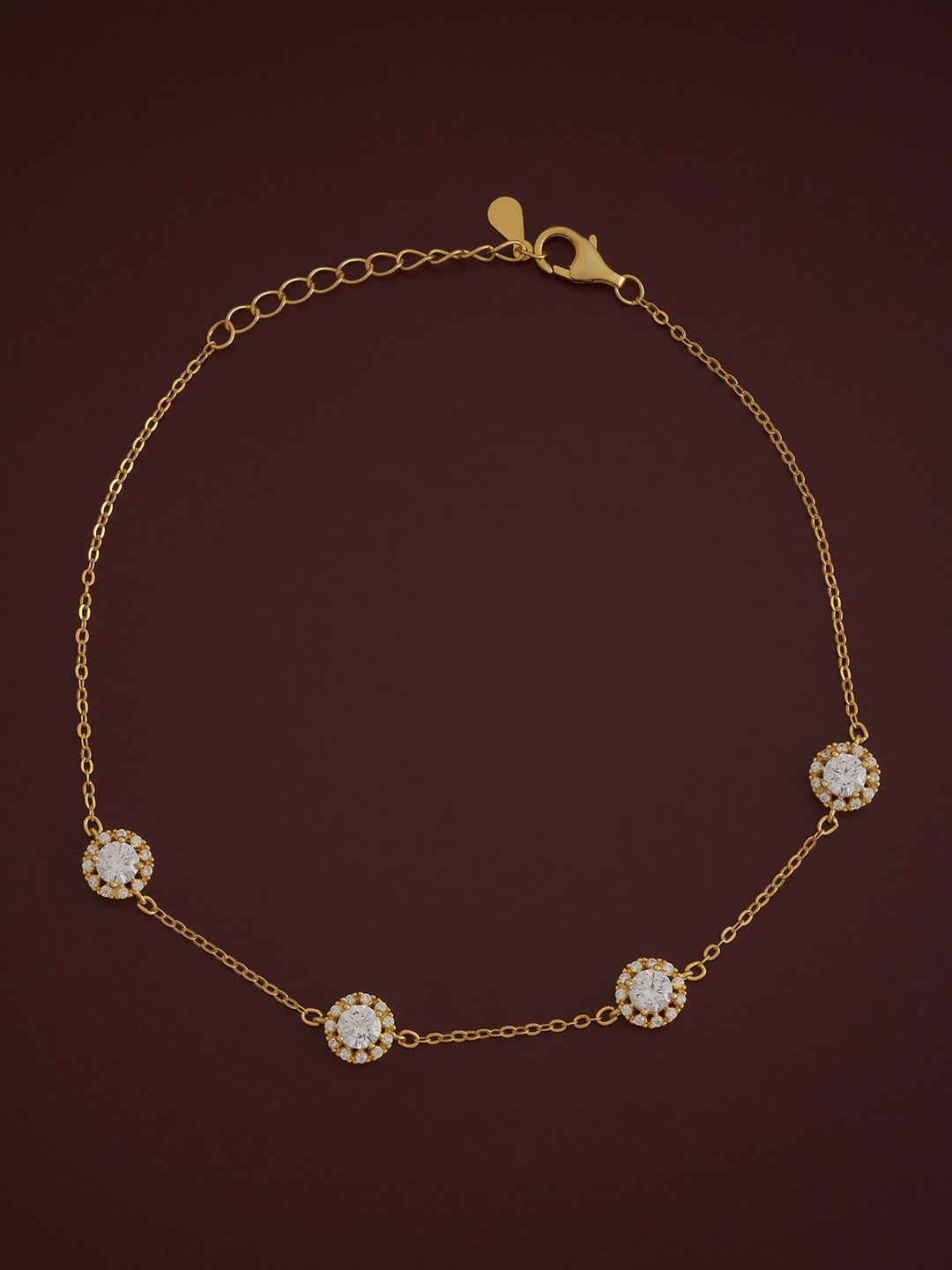 

Kushal's Fashion Jewellery Sterling Silver Gold-Plated Anklet