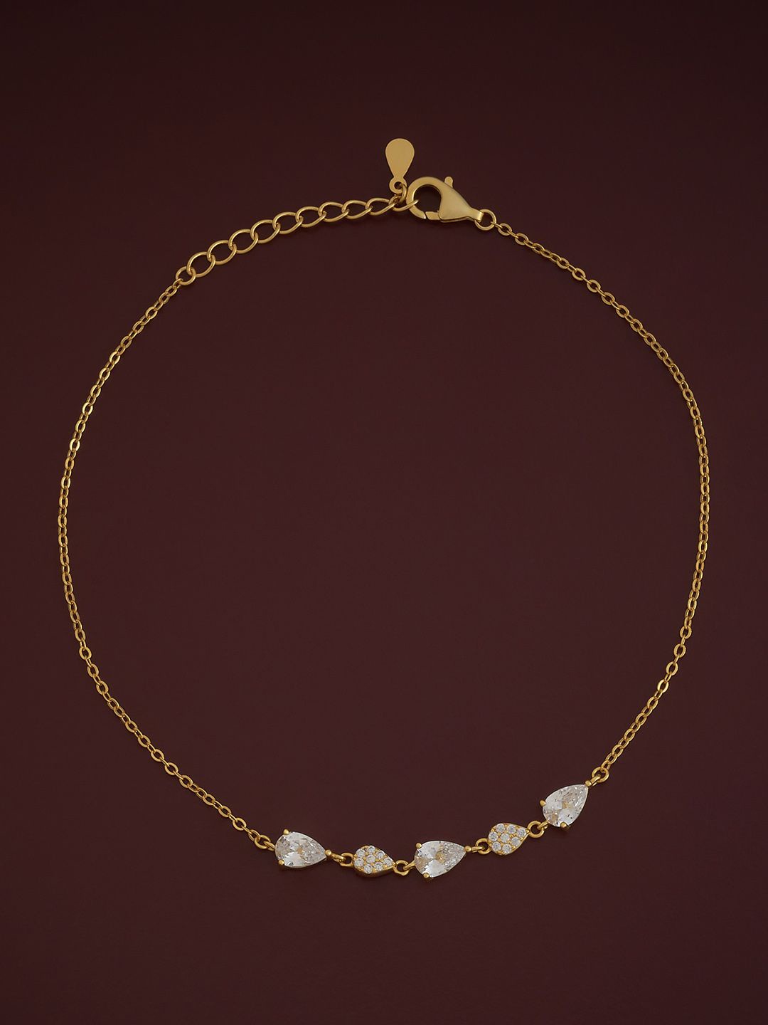 

Kushal's Fashion Jewellery Sterling Silver Gold-Plated Anklet