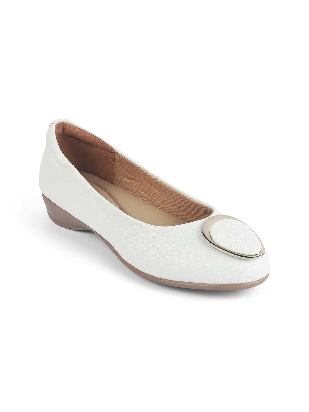 

Tresmode Women Ballerinas With Buckles Flats, White