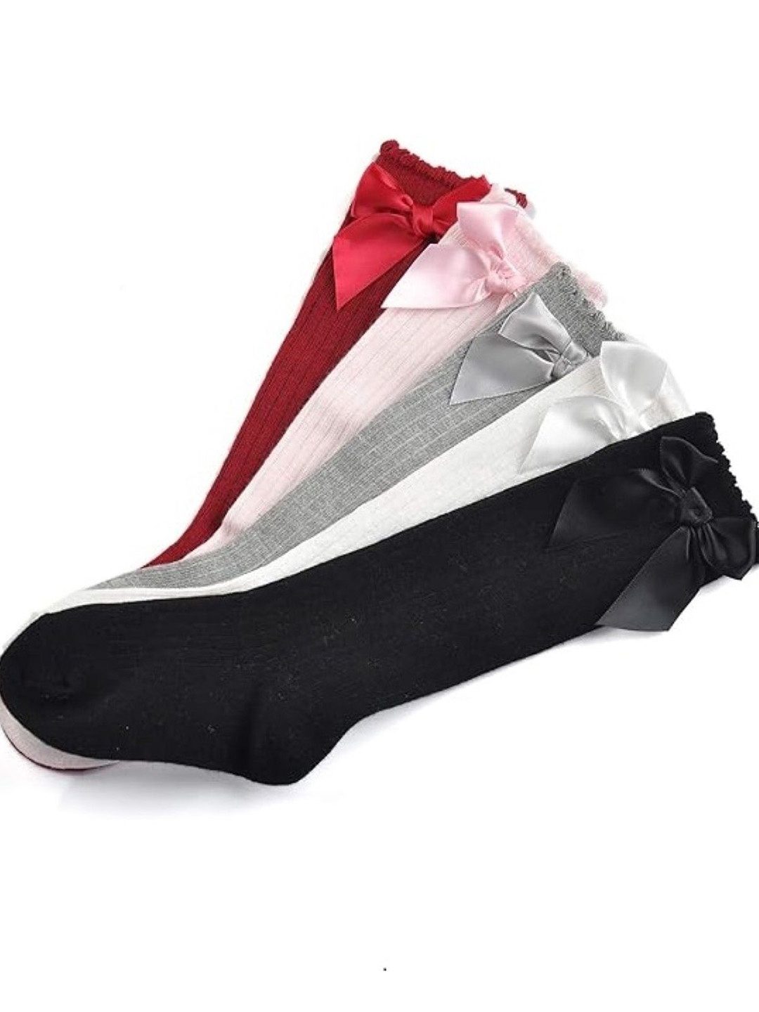 

EL REGALO Girls Pack Of 5 Calf-Length Socks, Black