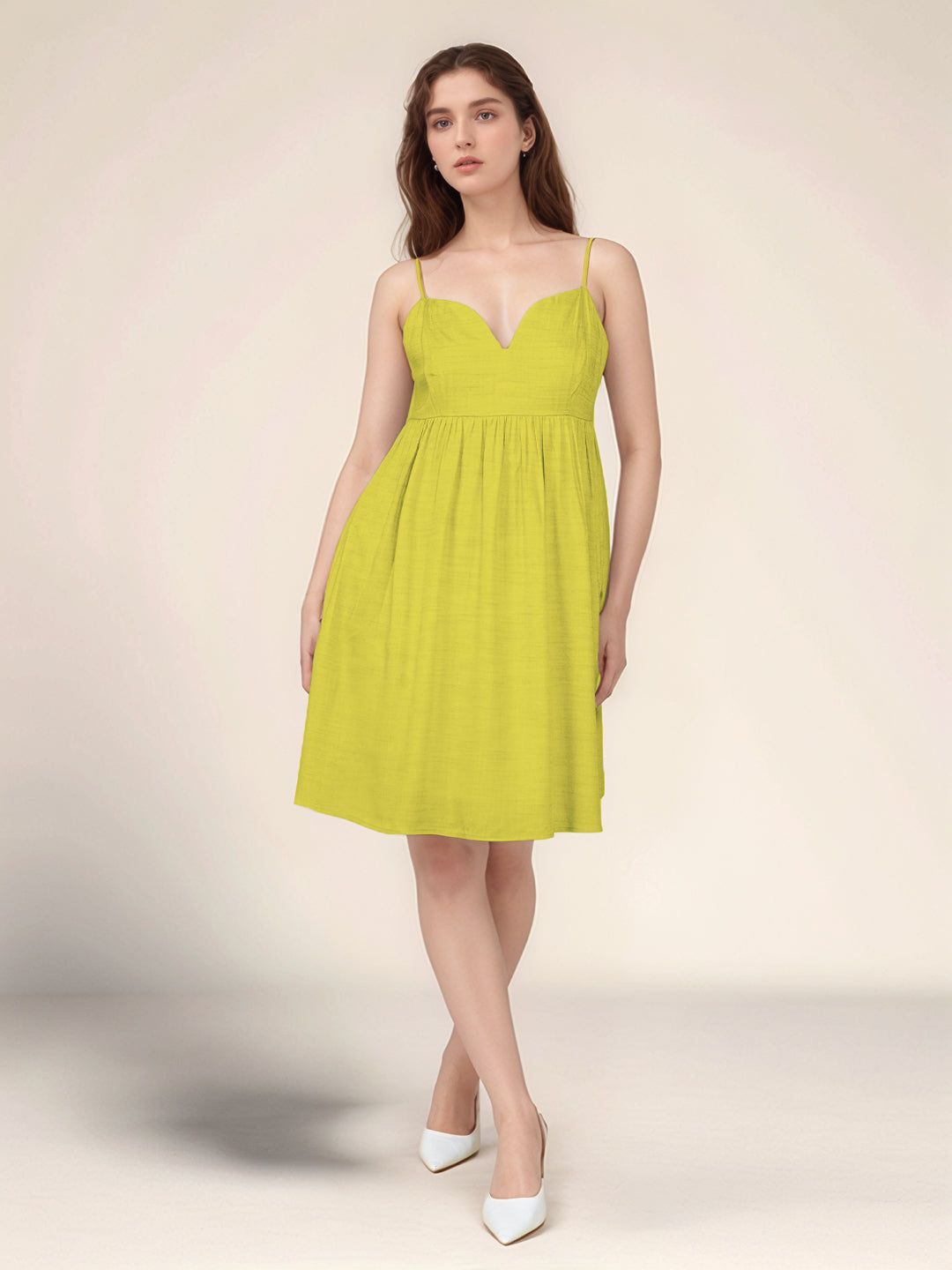 

Zink London Solid Relaxed Fit & Flare Dress, Lime green