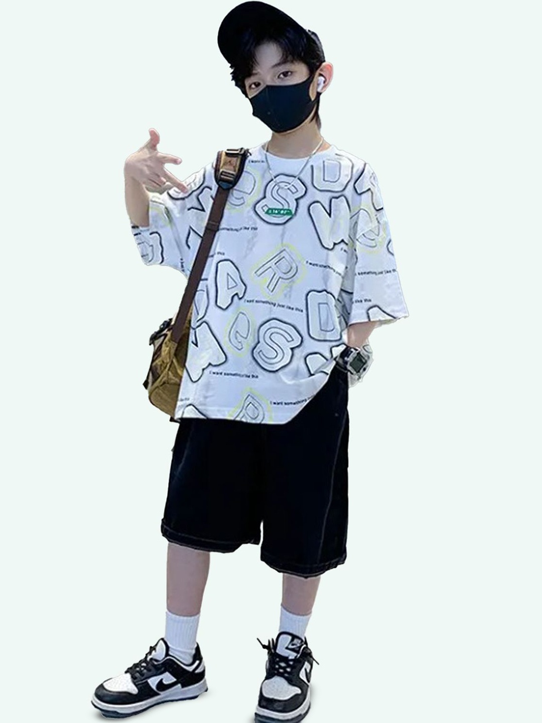

BILLYBALL Unisex Kids Printed T-shirt with Shorts, White