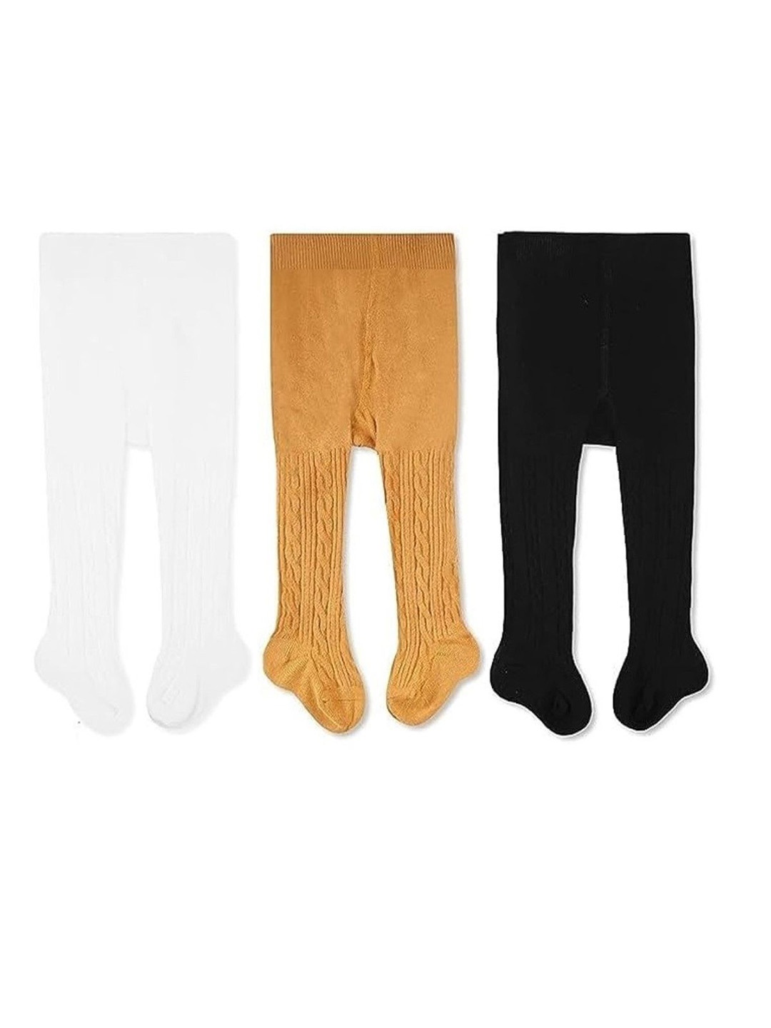 

EL REGALO Girls Pack Of 3 Self Design Stockings, White