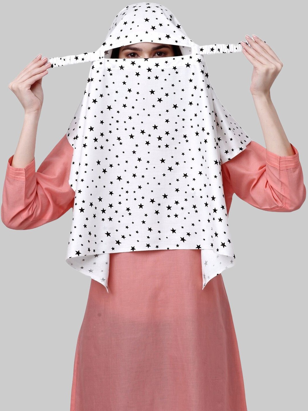 

Vicharan Women Printed Cotton Scarf, White