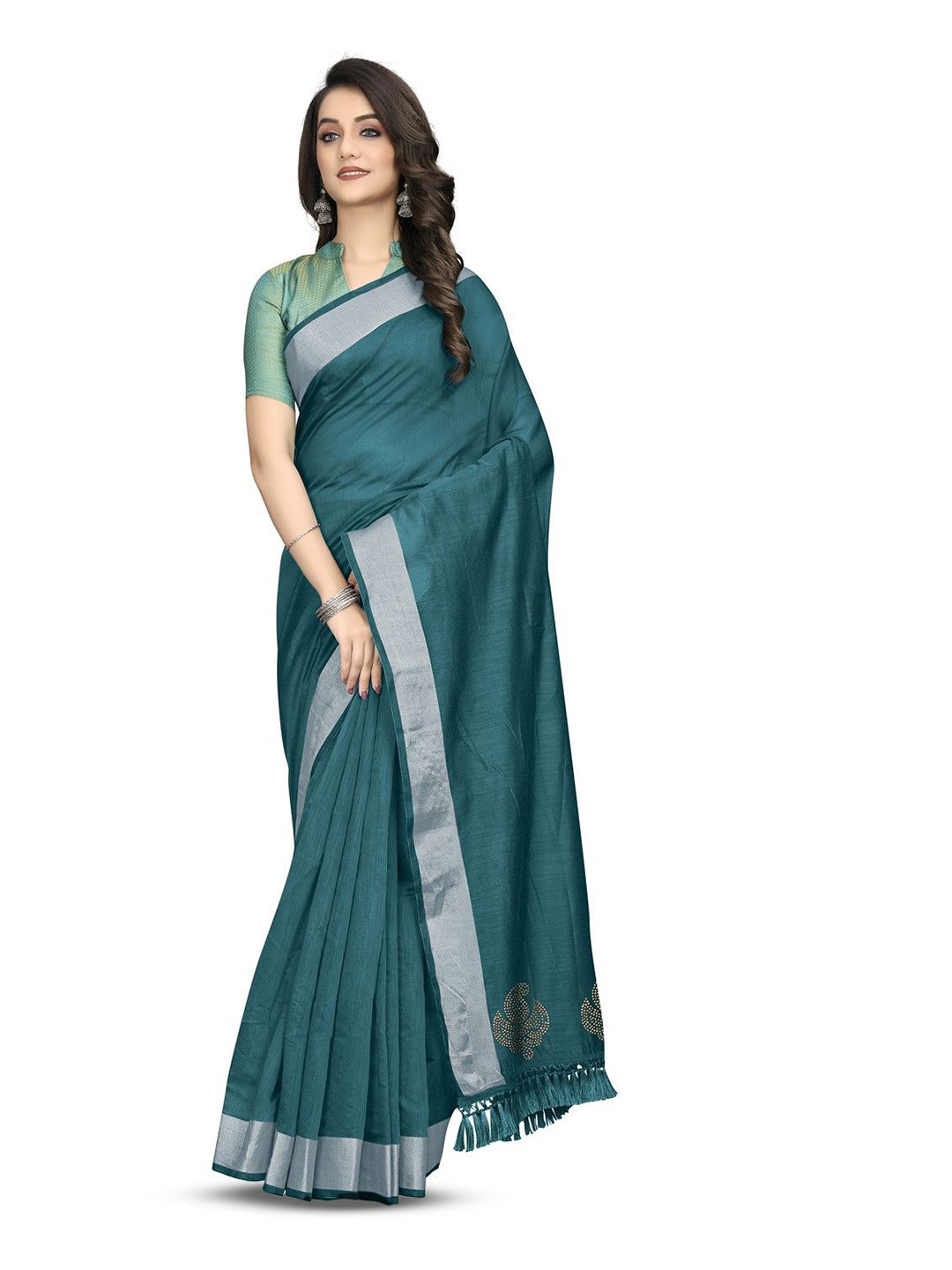

DIVASTRI Zari Woven Design Banarasi Saree, Green