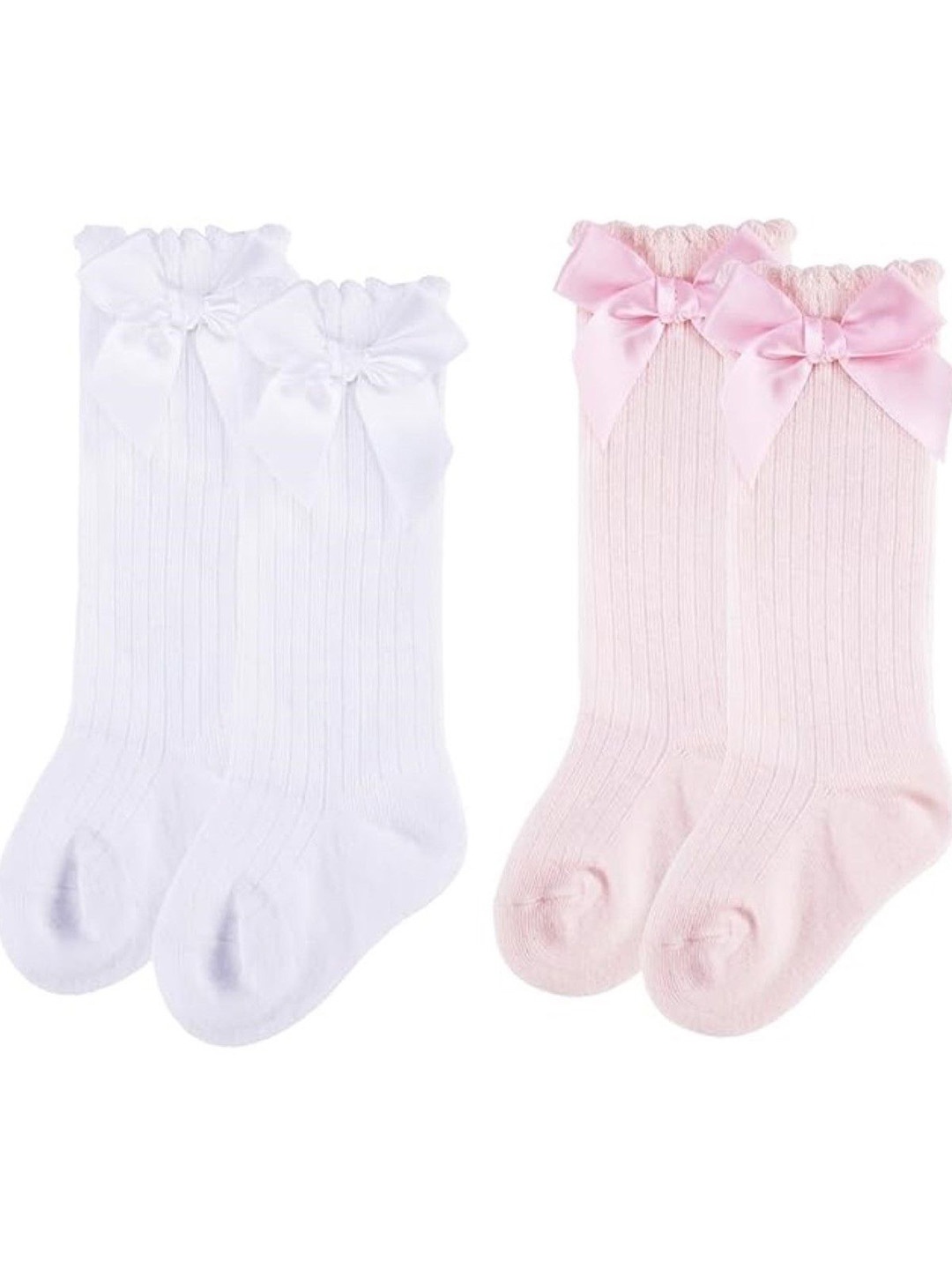 

EL REGALO Girls Pack Of 2 Knee-Length Socks, Pink