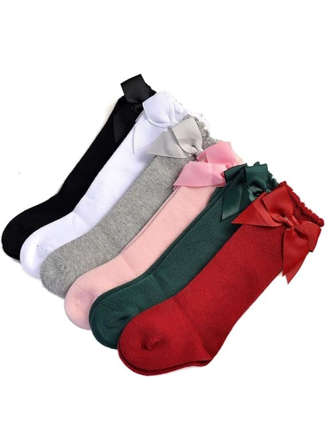

EL REGALO Girls Pack Of 6 Knee-Length Socks, White