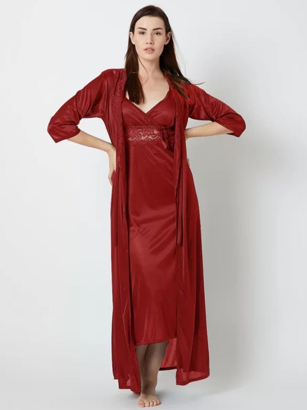 

Beera Maxi Nightdress, Maroon