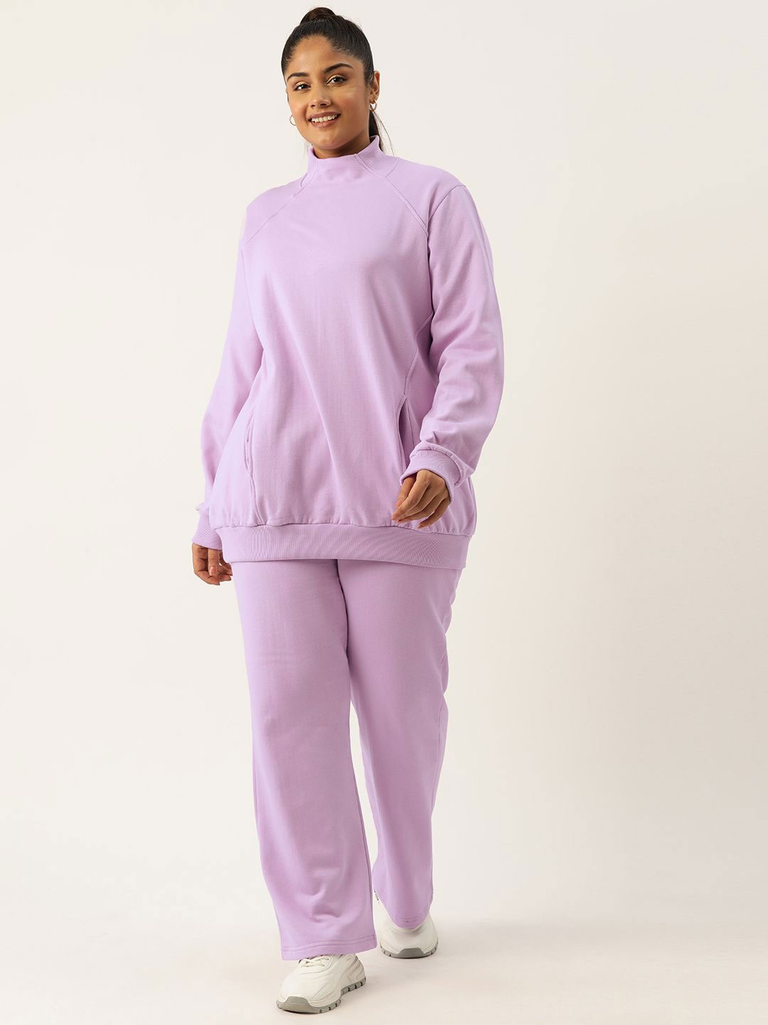 

theRebelinme High Neck Sweatshirt With Trouser, Lavender