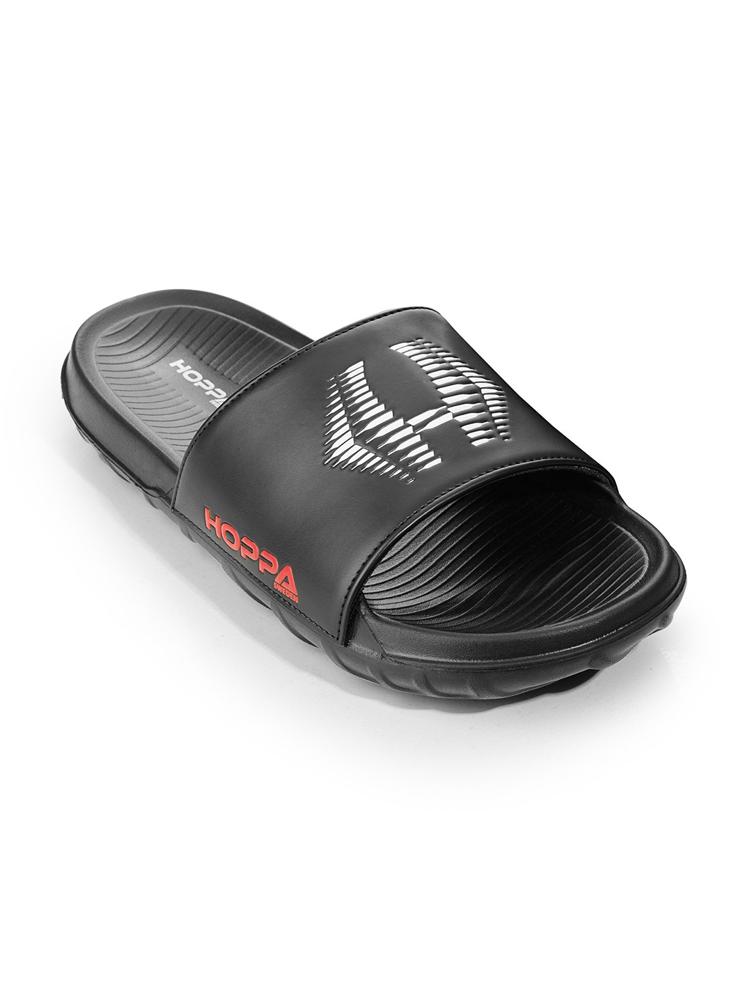 

Hoppa Men Printed Sliders, Black