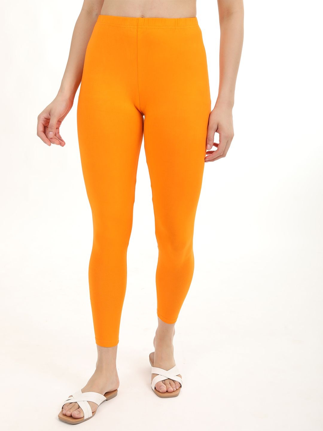 

Fly Birds Women Mid-Rise Ankle-Length Leggings, Orange