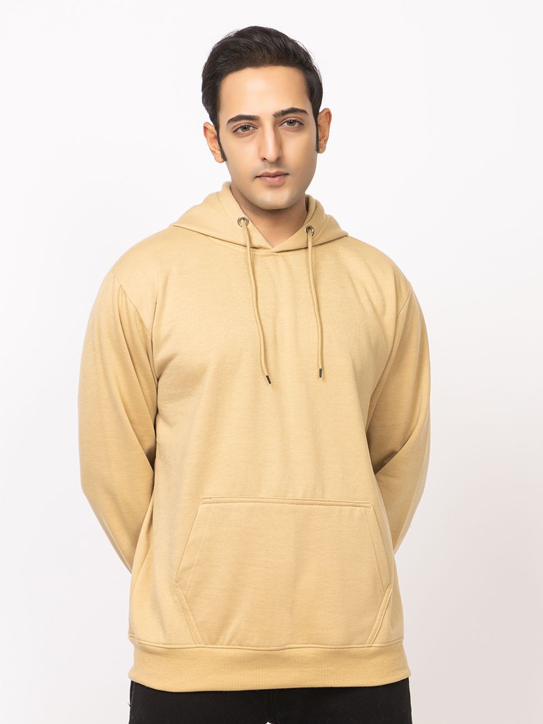 

HILFIRE REGION Men Cotton Fleece Hooded Sweatshirt, Beige