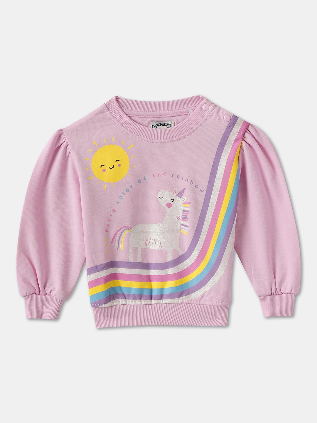 

R&B Girls Printed Sweatshirt, Pink