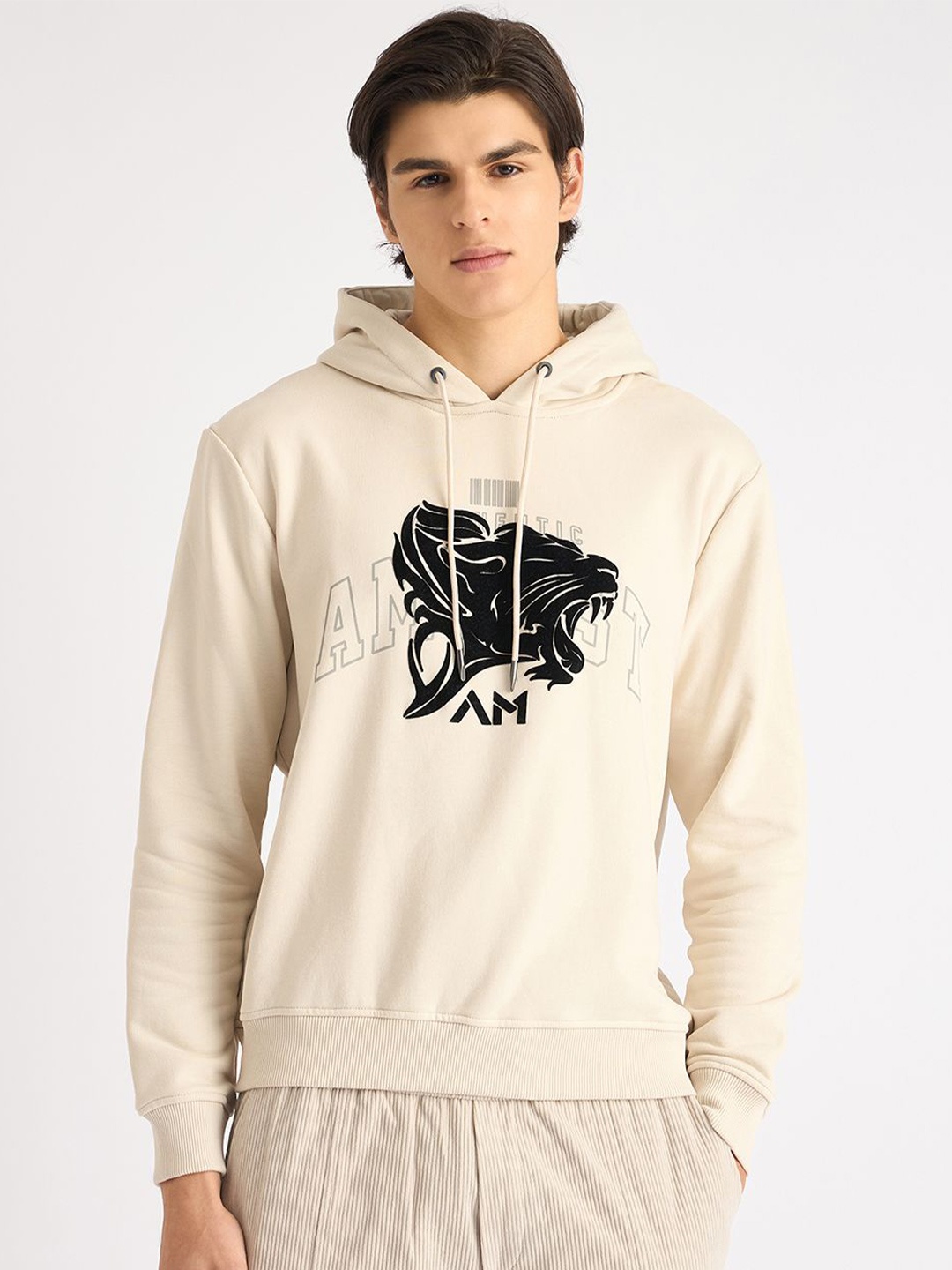 

Antony Morato Men Printed Hooded Sweatshirt, Beige