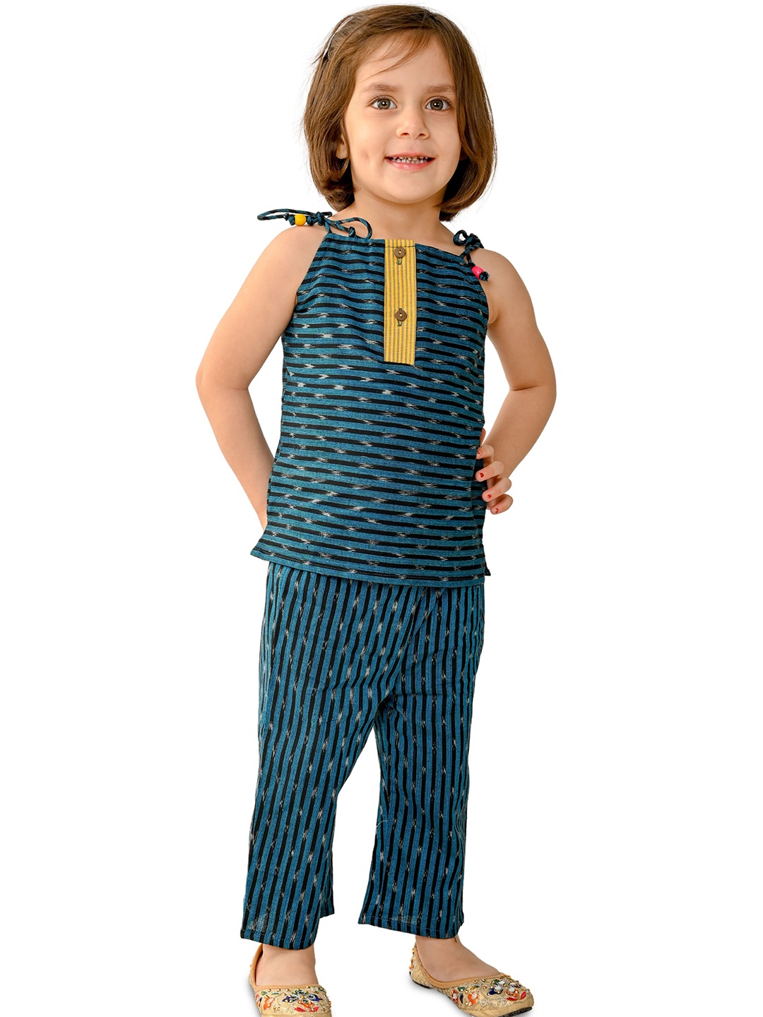 

Tiny Bunnies Girls Striped Top with Trousers, Blue