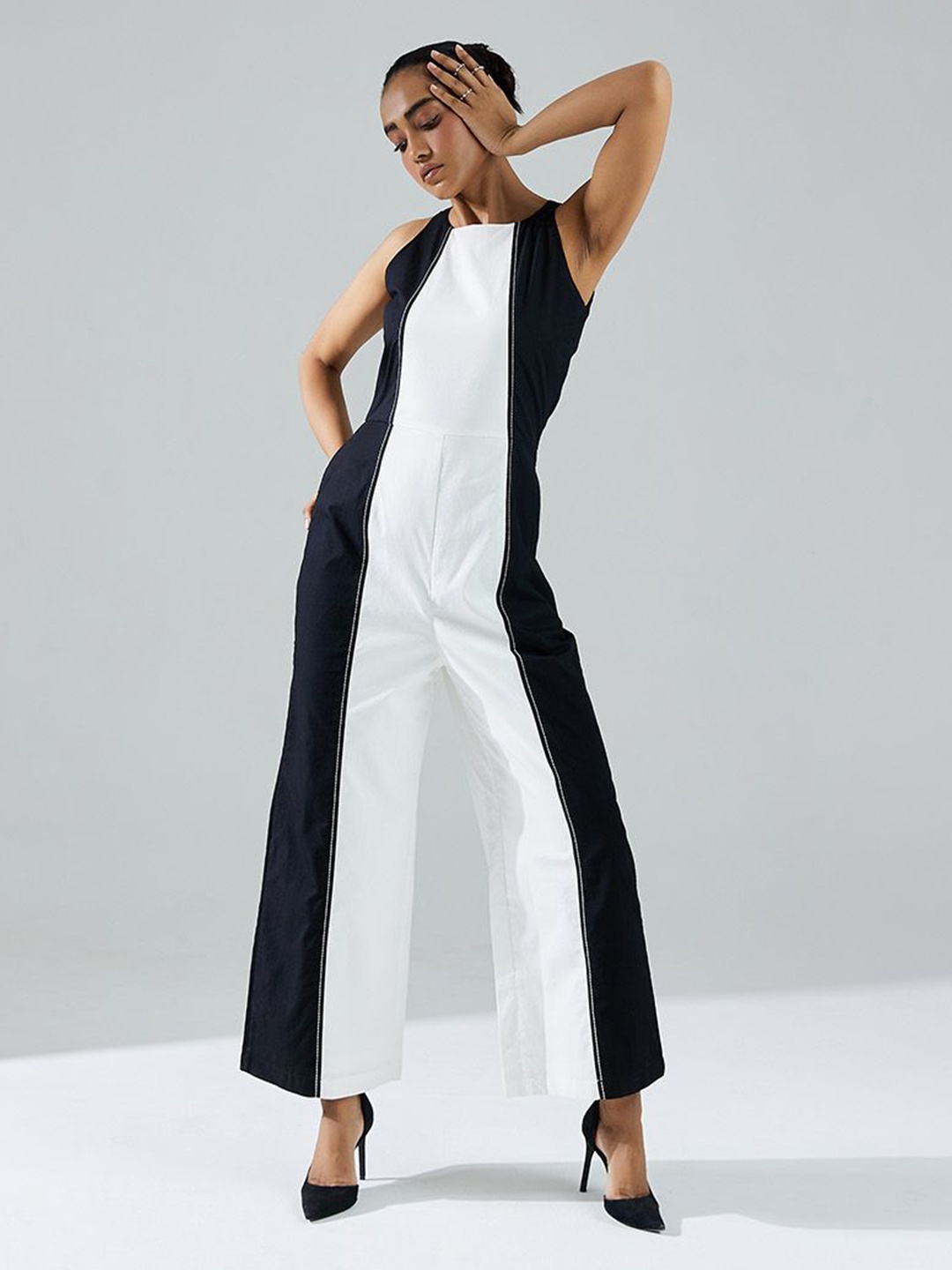 

Aamili Colourblocked Basic Jumpsuit, Black