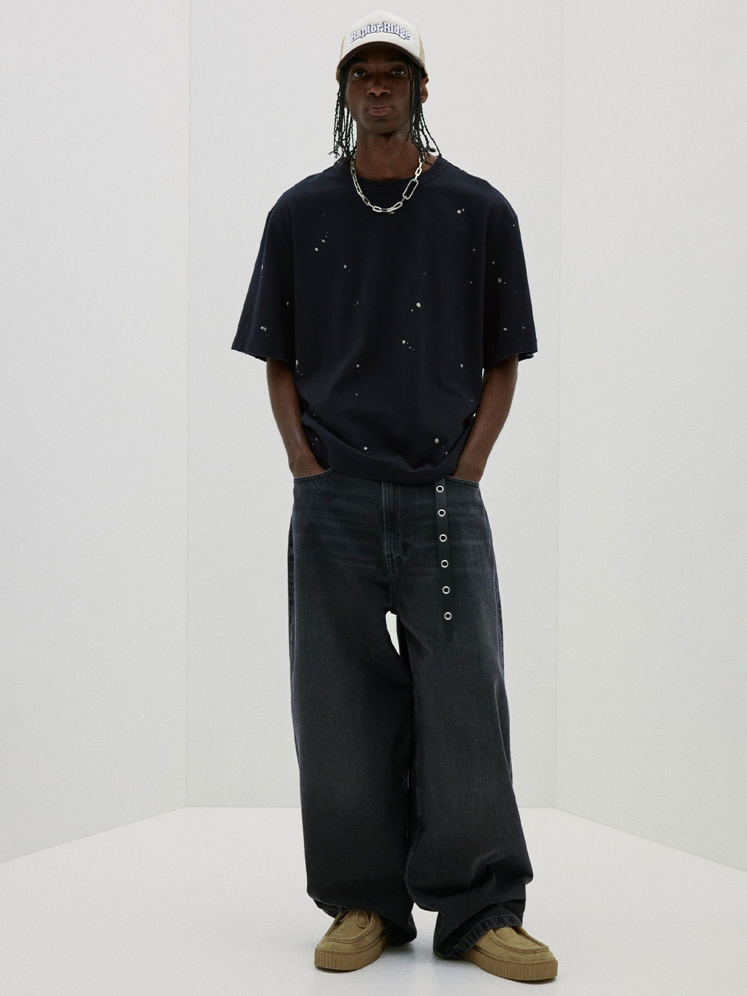 

H&M Oversized Fit Printed T-shirt, Black