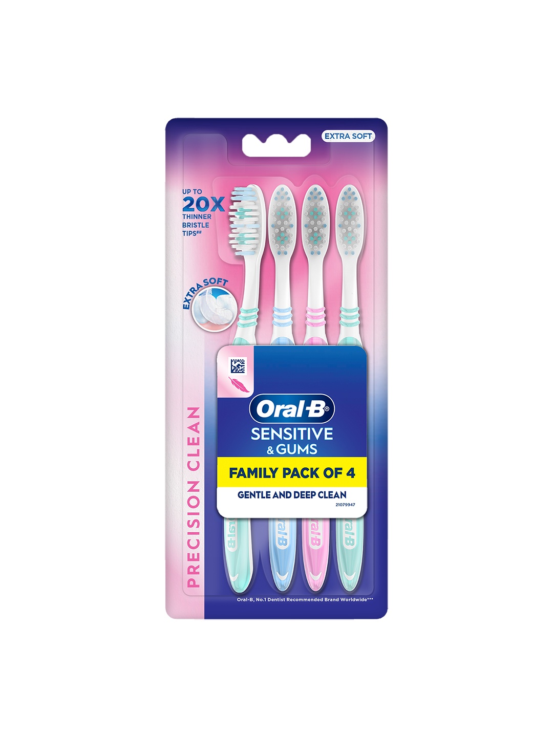 

Oral - B Pack Of 4 Sensitive Ultrathin Extra Soft Toothbrushes, Multi