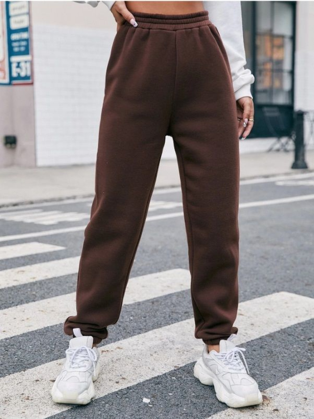 

SAAHASAM Women Relaxed Loose Fit Joggers Trousers, Brown