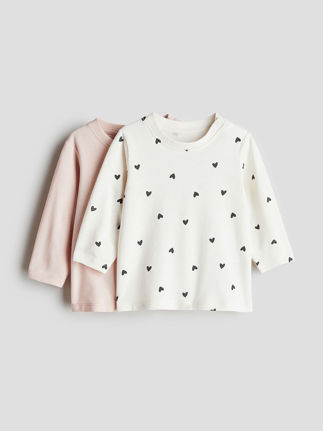 

H&M Boys 2-Pack Long-Sleeved Jersey Tops, White