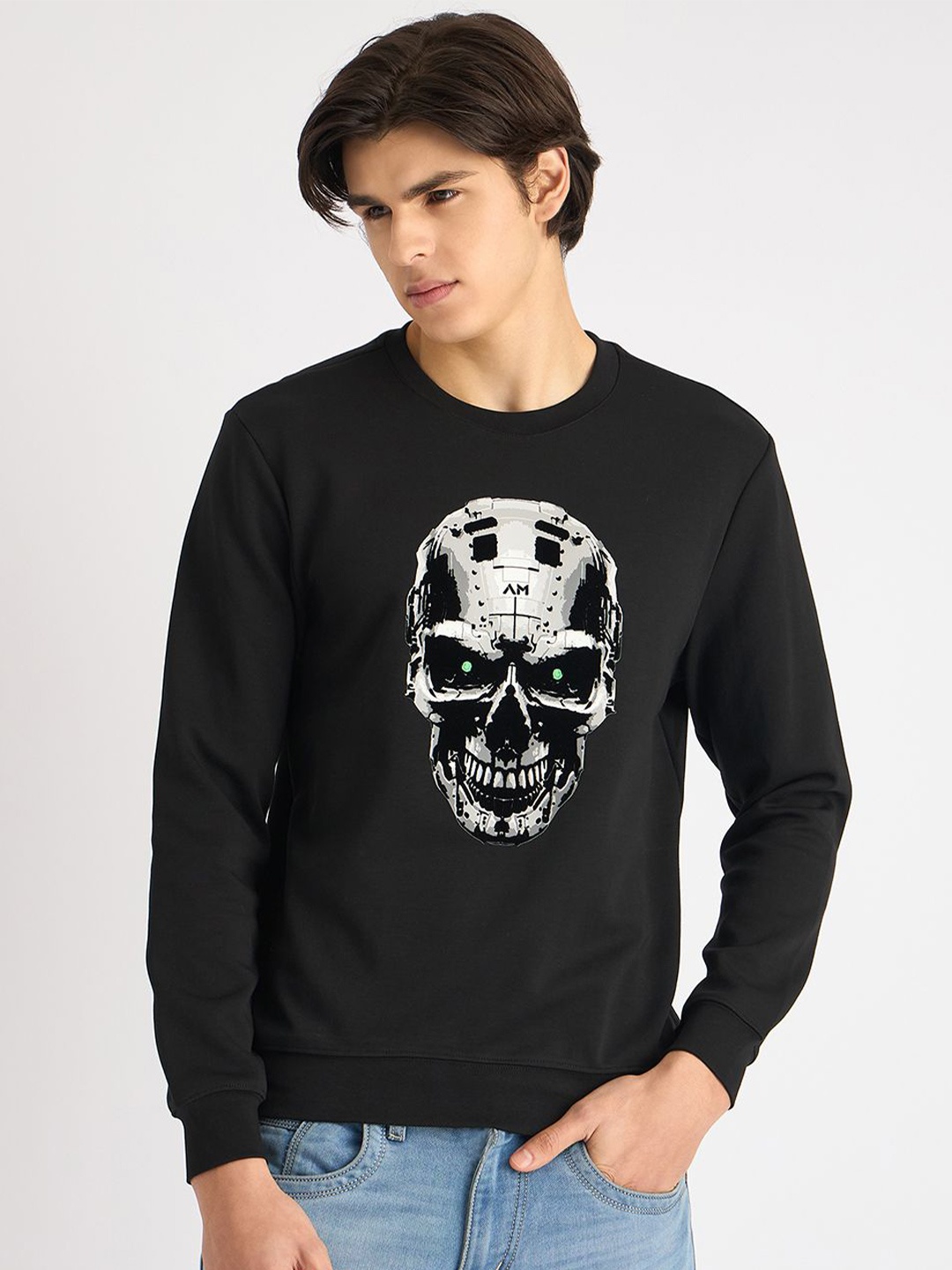 

Antony Morato Men Cotton Printed Sweatshirt, Black