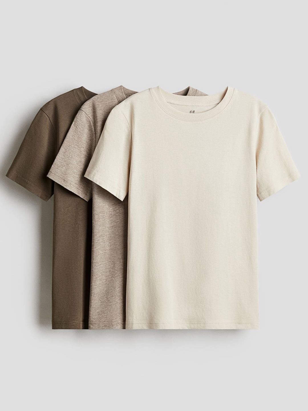 

H&M Boys 3-Pack T-shirts, Beige