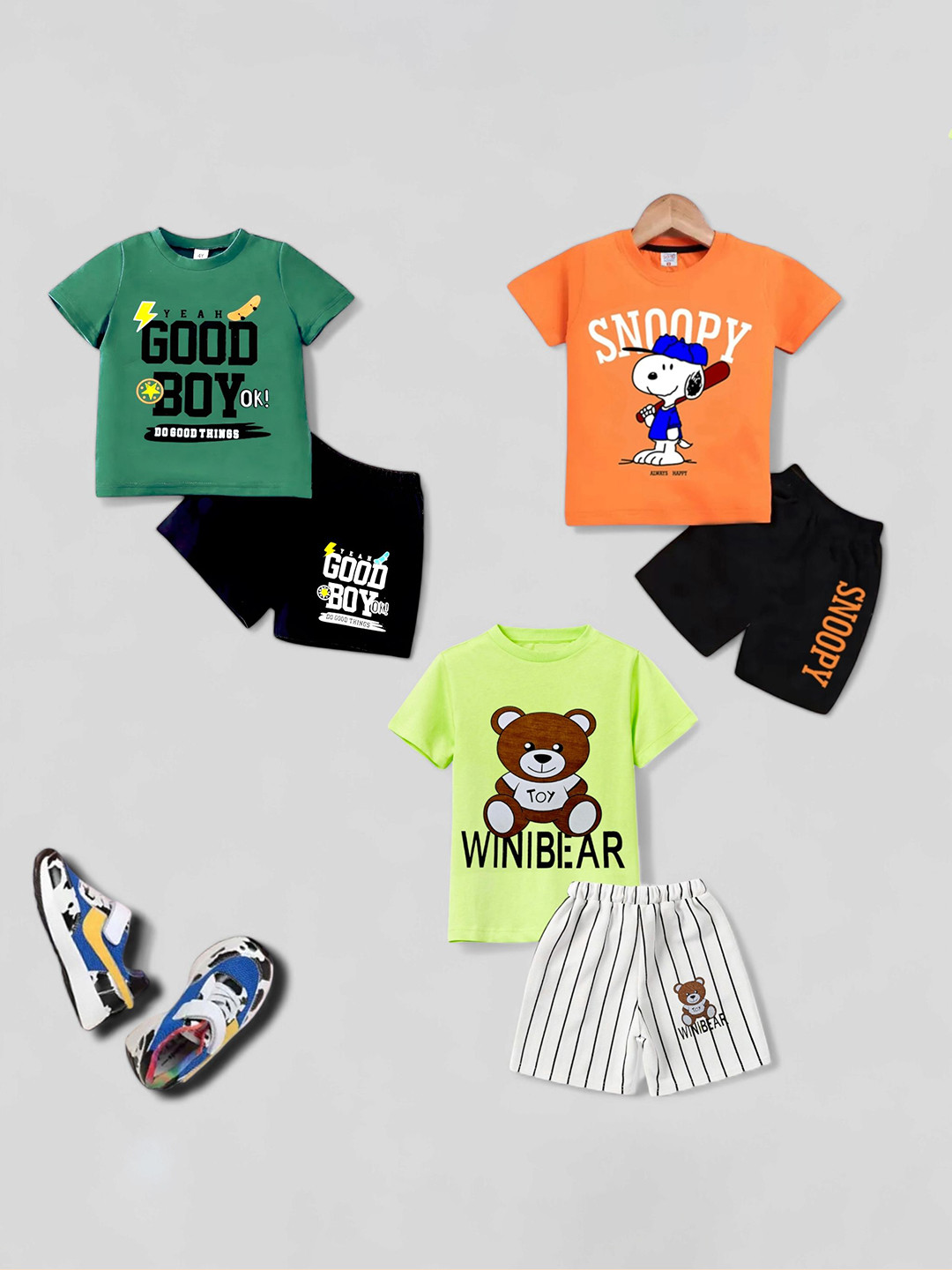 

SG-9 Boys Printed T-shirt with Shorts, Green