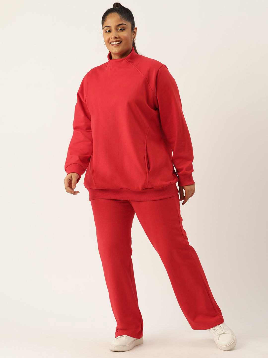 

theRebelinme High Neck Sweatshirt With Trouser, Red