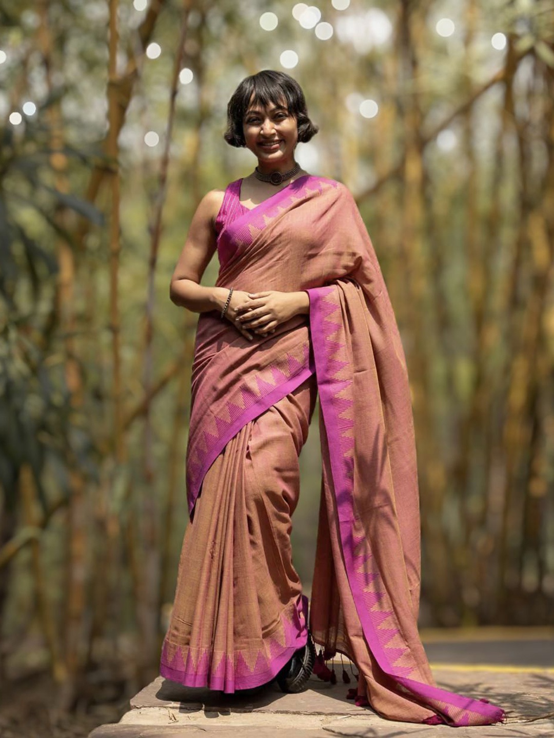 

Ruuprekha Pure Cotton Khadi Saree, Orange