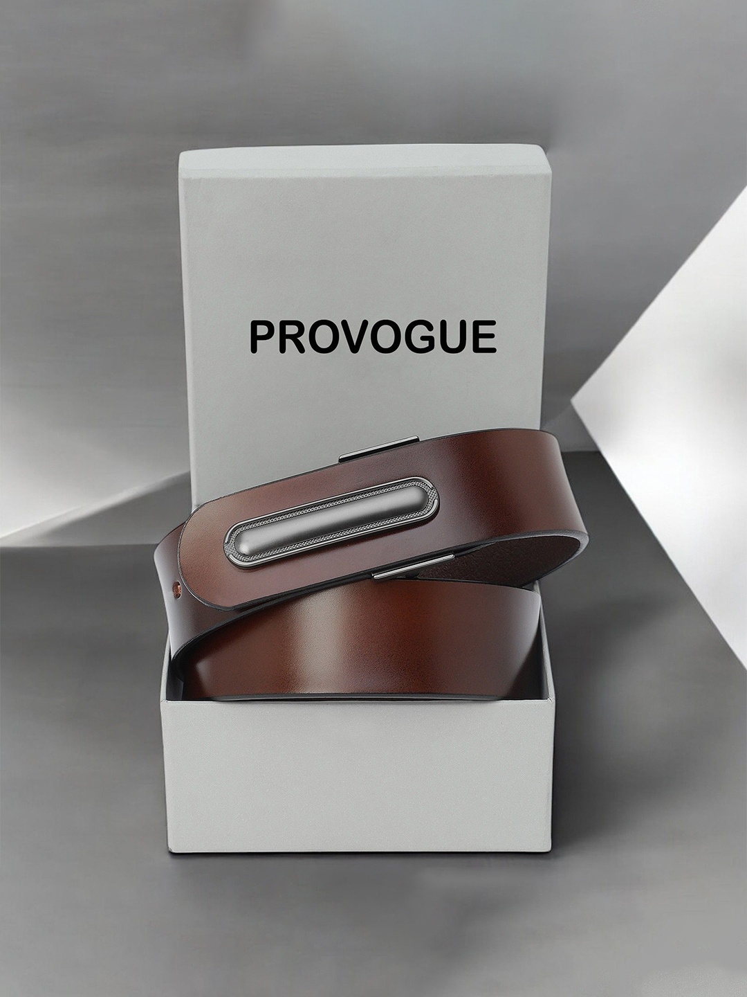 

Provogue Men Leather Formal Belt, Brown