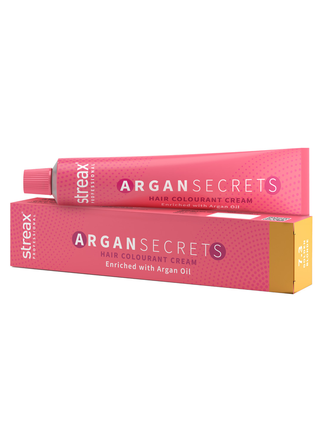 

Streax Professional Argan Secrets Permanent Hair Colourant Cream 90g - Golden Blonde 7.3, Gold
