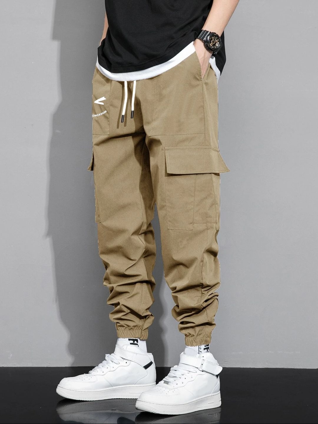 

BAESD Boys Relaxed Cargos Trousers, Khaki