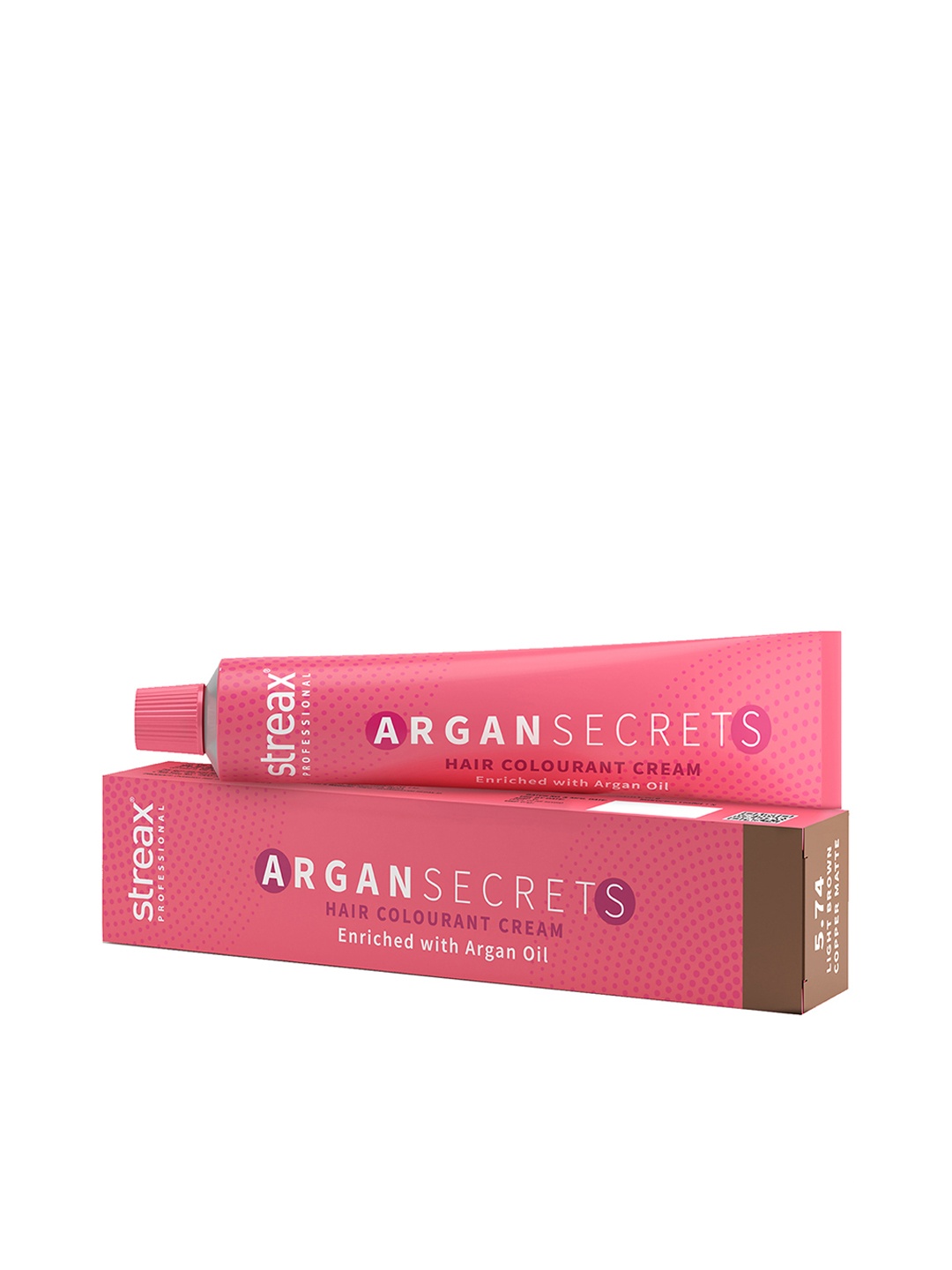 

Streax Professional Argan Secret Hair Colourant Cream 60 g - Light Brown Copper Matte 5.74