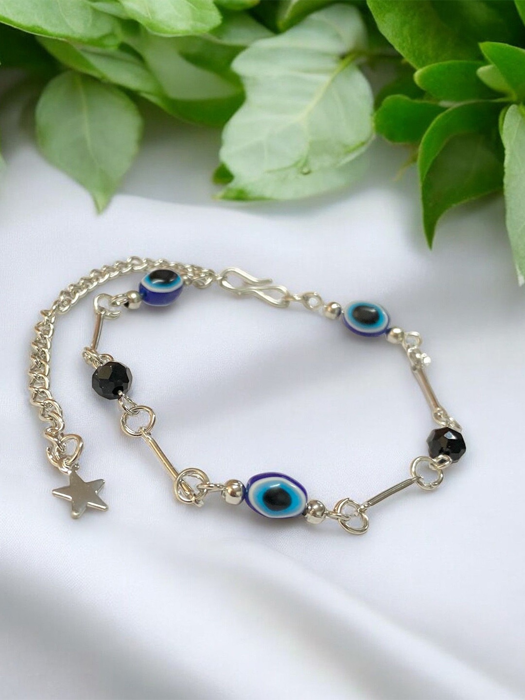 

AARTISAI Beaded Evil Eye Link Bracelet, Silver