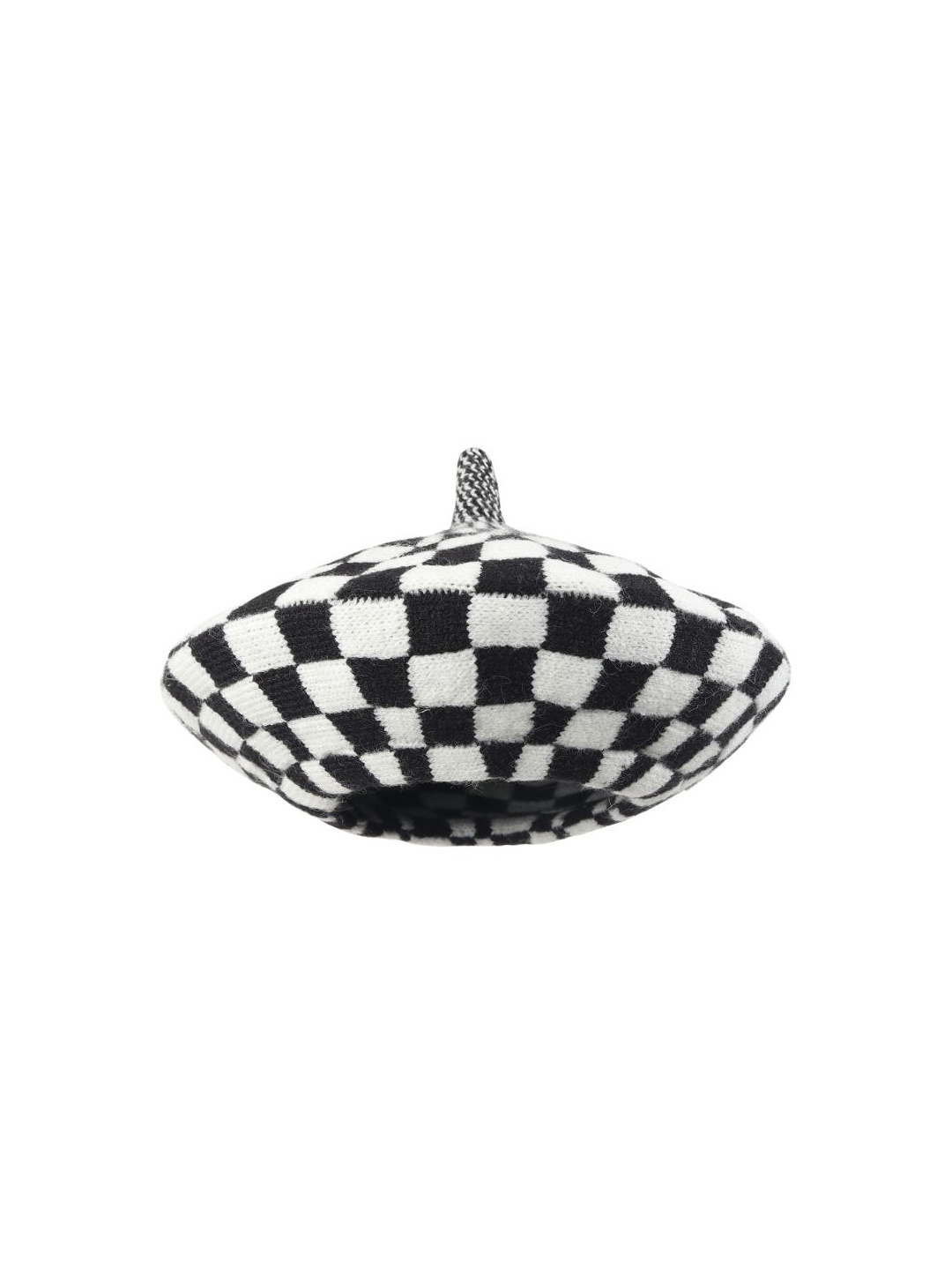 

TIPY TIPY TAP Kids Checks Winter Beret Woollen Beanie, Black
