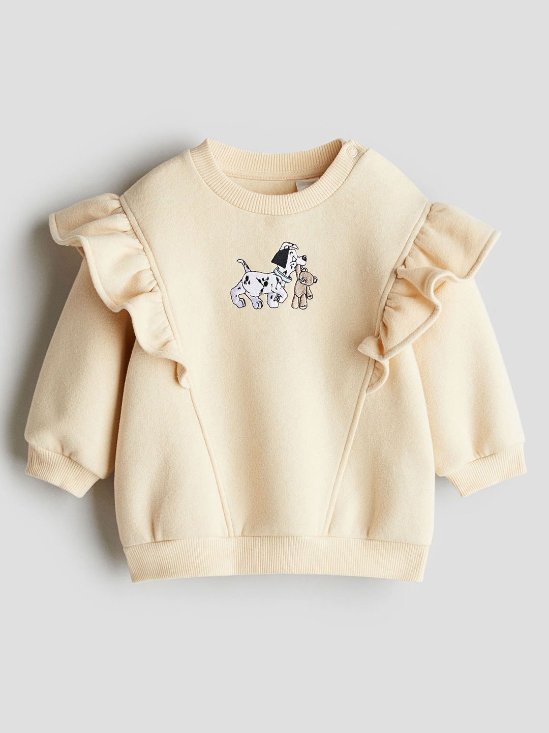 

H&M Flounced Sweatshirt, Beige