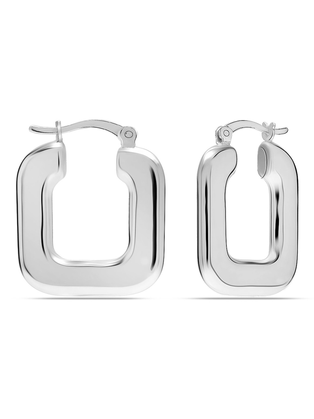 

LeCalla 925 Sterling Silver-Plated Square Shaped Hoops