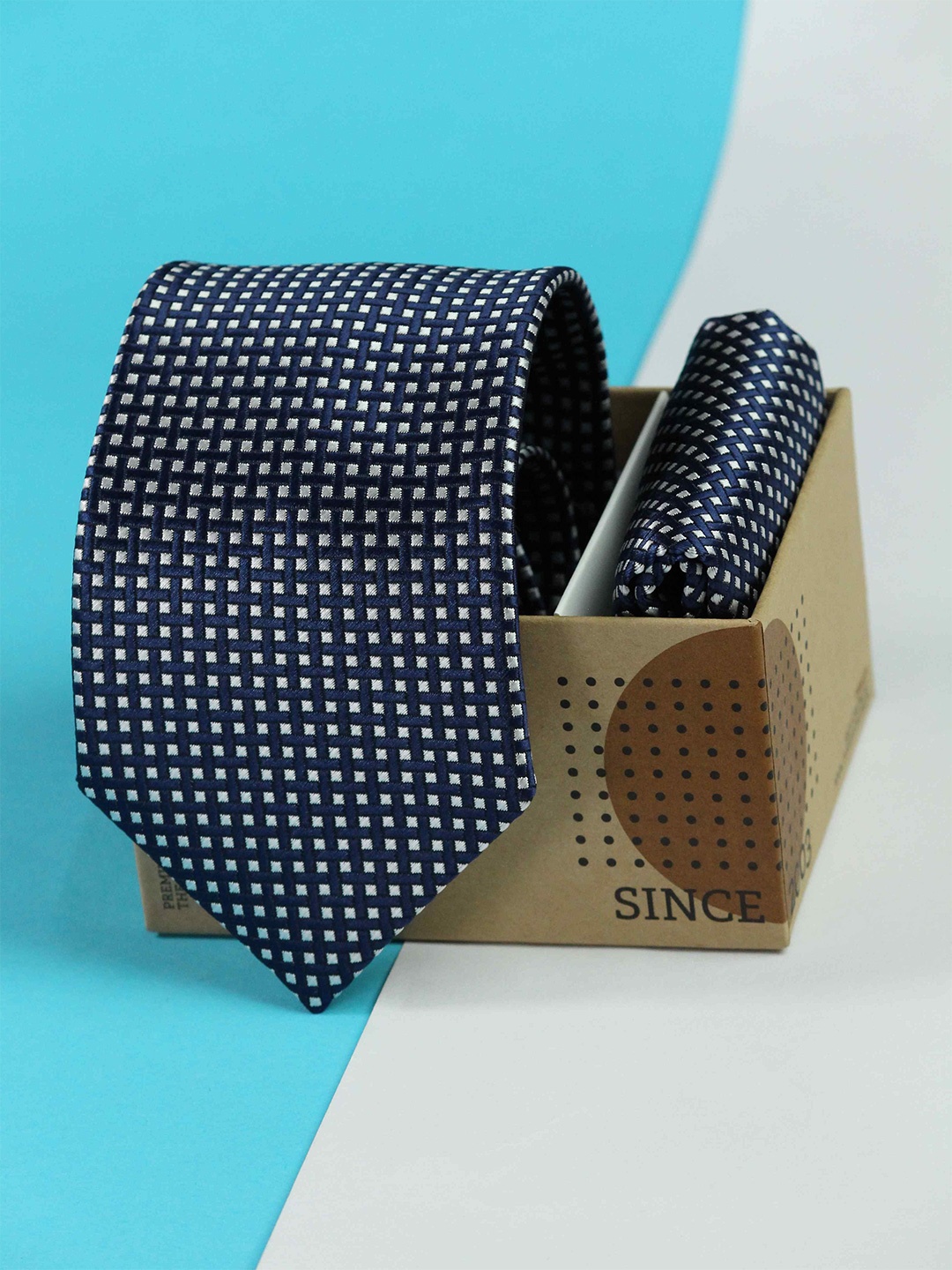 

Tossido Men Accessory Gift Set of Tie and Pocket Square, Blue