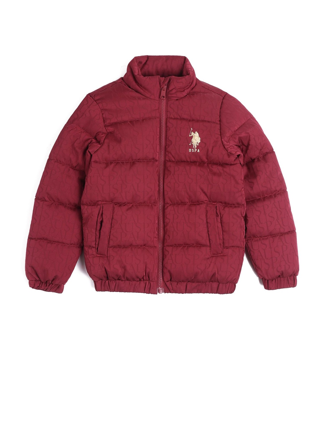 

U.S. Polo Assn. Kids Boys Typography Puffer Jacket, Red