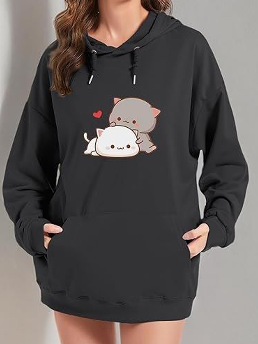 

FLEEPSHORT COLLECTION Women Hooded Sweatshirt, Black