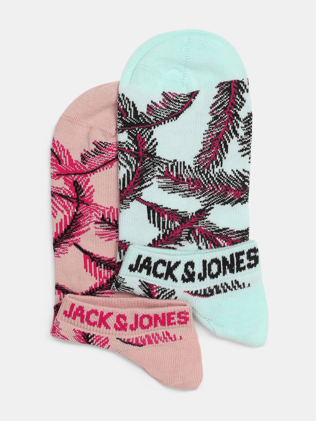 

Jack & Jones Men Pack Of 2 Printed Ankle-Length Socks, Green
