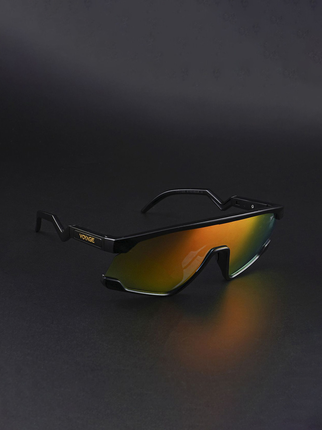 

Voyage Wrap Around Sunglasses for Men & Women (Multicolor Lens Black Frame - SLPMG6268), Transparent