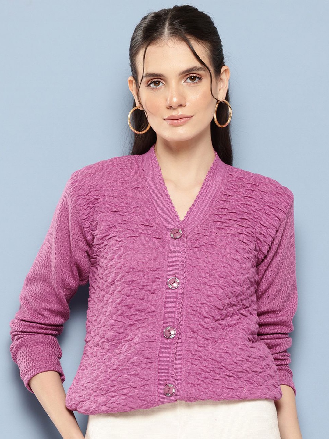 

BAESD Women Woollen Cardigan, Pink