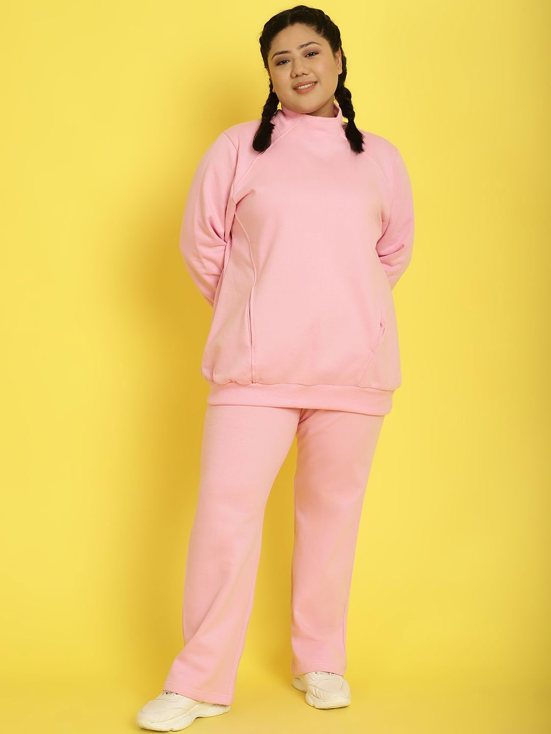 

theRebelinme High Neck Sweatshirt With Trouser, Pink